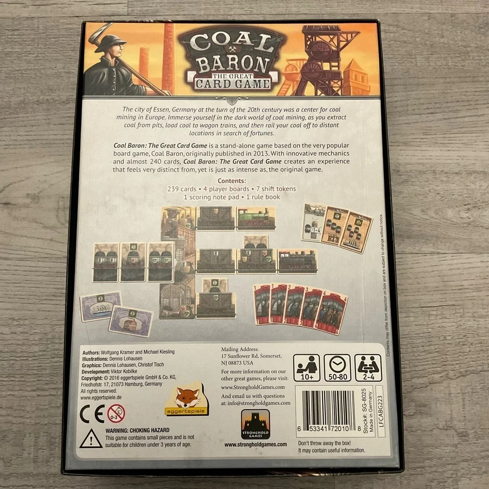 Coal Baron: The Great Card Game - Stronghold Games 2016 -  Complete